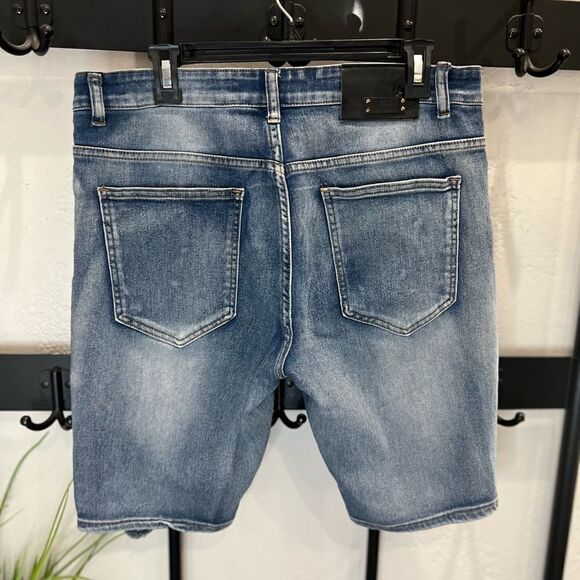 American Breed distressed denim jean shorts size 34 - Picture 3 of 14